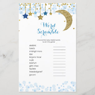 Papier Gold Lune Aquarelle Couleur Mot Game Scramble