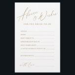 Papier Gold minimaliste mariage moderne conseils et souha<br><div class="desc">Ces cartes de conseil et de souhaits sont de doux souvenirs pour la mariée et le couple,  disposent de script moderne et élégant et texte en or,  simple et propre. Grande activité pour la douche nuptiale,  et les fêtes de mariage. Voir tous les jeux de douche nuptiale en collection.</div>