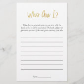 Papier Gold Parties scintillant Qui Suis-Je Fête des mari (Devant)