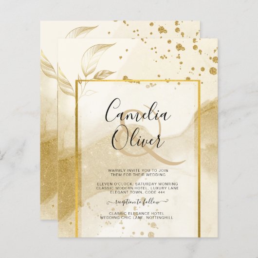 Papier Gold Pearl MARIAGE alcool ENK Abstrait LeahG (Devant / Derrière)