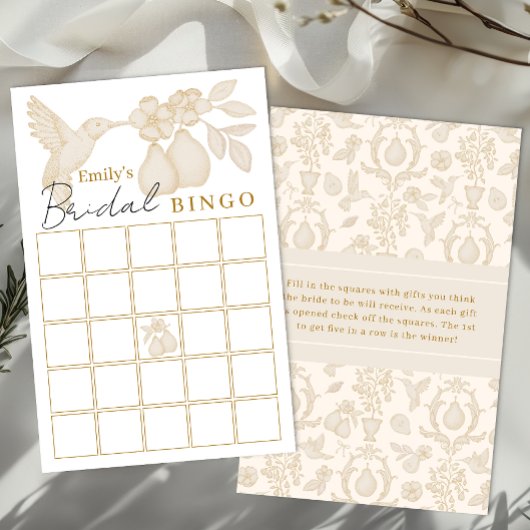 Papier Gold Perfect Pear Fête des mariées Bingo Jeu