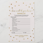 Papier Gold Polka Dot À Quel Point Connaissez-Vous Bien L (Devant)