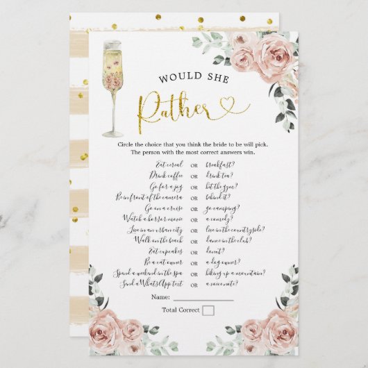 Papier Gold Rose Dusty Rose Soiree Voudrait-Elle Plutôt J (Devant / Derrière)