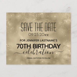 Papier Gold Shine 70e anniversaire Enregistrer la date Bu