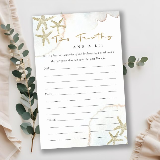 Papier Gold Starfish 2 Truth & A Lie Fête des mariées Jeu (Créateur téléchargé)