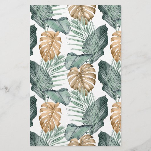 Papier Gold Tropical Fête des mariées Florale Conseils (Dos)