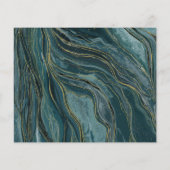 Papier Gold Turquoise Turquoise photo mariage Enregistrer (Dos)