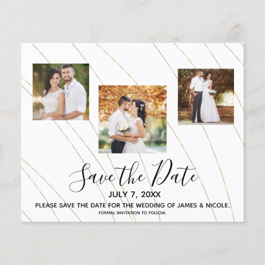 Papier Gold Turquoise Turquoise photo mariage Enregistrer (Devant)