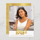 Papier Gold White Budget Photo Graduation Bold Casquette (Devant / Derrière)