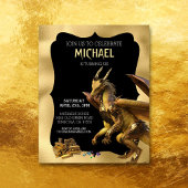 Papier Golden Dragon Imaginaire Anniversaire Invitation