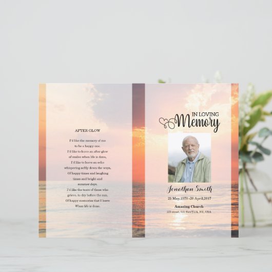 Papier Golden sky Funeral Program template (Debout devant)