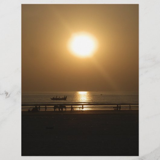 Papier Golden Summer Sunset Réflexion sur la plage (Devant)