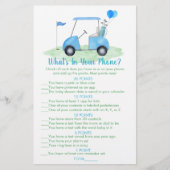 Papier Golf Baby shower Ce qui est dans votre jeu de télé (Devant)