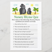 Papier Gorilla Nursery Rhyme Quiz jeu de baby shower (Devant)