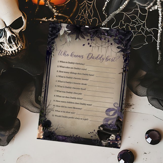 Papier Gothic Baby est en train de brasser Qui connaît Da (A Baby is Brewing Baby Shower Who knows Daddy Best Game)