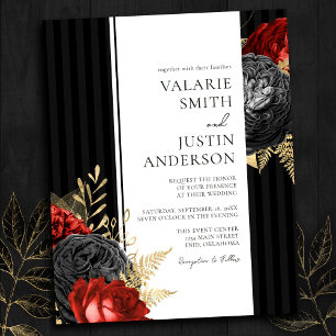 Papier Gothic Red and Black Floral Budget Wedding