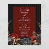 Papier Gothic Red and Black Floral Wedding All in One Fly (Devant)