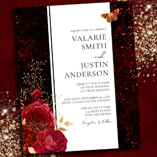 Papier Gothic Red Splatter Floral Budget Wedding
