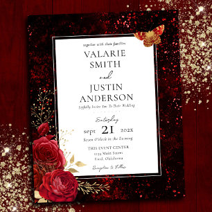 Papier Gothic Red Splatter Floral Wedding All in One Fly