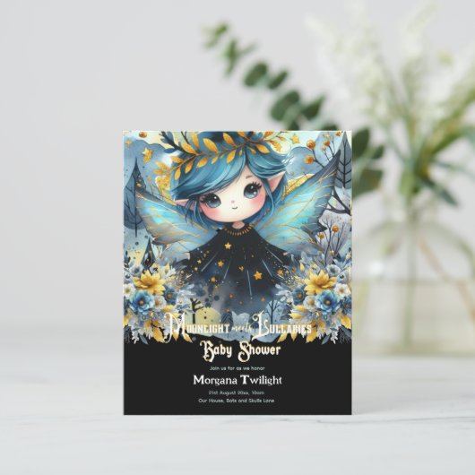 Papier Gothique Baby shower mignonne Fille Lune Lullabe L (Debout devant)