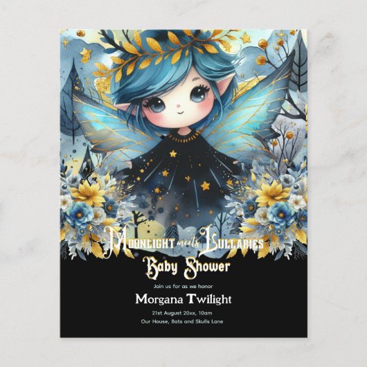 Papier Gothique Baby shower mignonne Fille Lune Lullabe L (Devant)