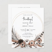 Papier Gothique Boho Faire-part de mariage (Devant / Derrière)