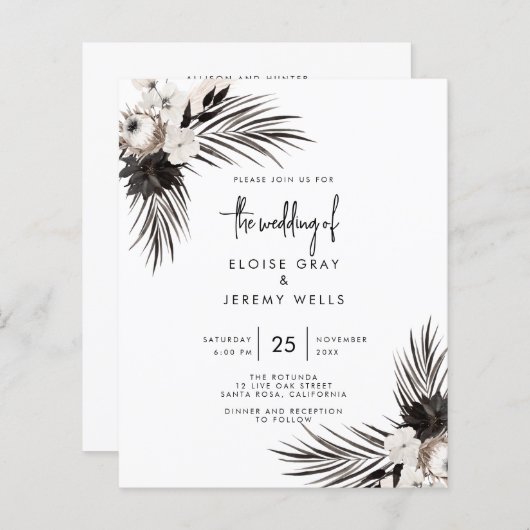 Papier Gothique Boho Faire-part de mariage (Devant / Derrière)