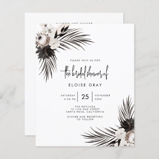 Papier Gothique Boho Faire-part de mariage (Devant / Derrière)