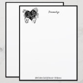 Papier Gothique Coeur tatouage noir & blanc Personnaliser (Devant / Derrière)