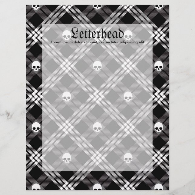 Papier Gothique Crâne Tartan Plaid (Devant)