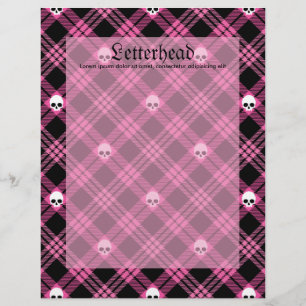 Papier Gothique Crâne Tartan Plaid
