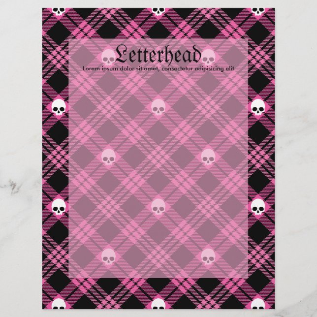 Papier Gothique Crâne Tartan Plaid (Devant)