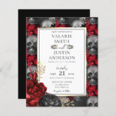Papier Gothique Floral Skuls Mariage tout en un vol (Devant / Derrière)