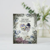 Papier Gothique Halloween Skulls Party Invitation Aquarel (Debout devant)