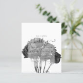 Papier Gothique Noir Rose Goth Wedding Invitation (Debout devant)