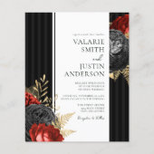 Papier Gothique rouge et noir Mariage du budget floral (Devant)