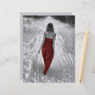 Papier Gothique Vintage fille Robe Rouge Découpage Art