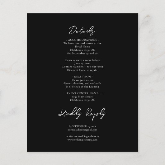 Papier Gothique violet et noir Mariage floral tout en un (Dos)