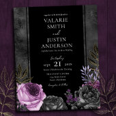 Papier Gothique violet et noir Mariage floral tout en un