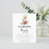 Papier | Gouden Confetti Champagne Let's Party Inv (Staand voorkant)