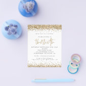 Papier Gouden Glitter Dertigste Feest Uitnodiging Flyer (Enkel)