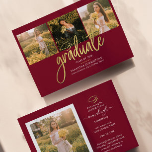 Papier Grad 2024 Photo Collage Graduation Faire-part