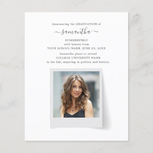 Papier Grad 2025 Modern 2 Photos Graduation Faire-part (Dos)