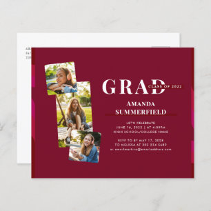 Papier Graduation 2024 Grad Photos Party Invitation