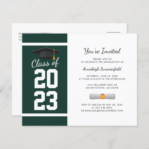 Papier Graduation 2024 Green Grad Party Invitation