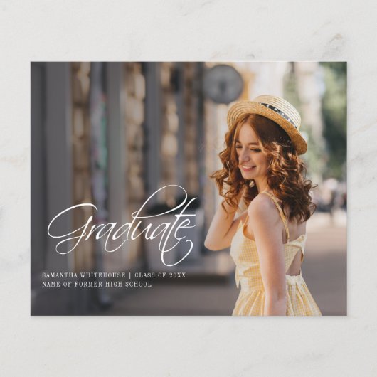 Papier Graduation 2024 Photos Script Grad Faire-part (Devant)