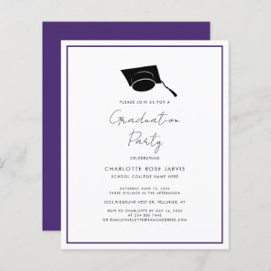 Papier Graduation 2024 Script Purple Party Invitation