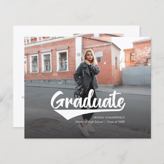 Papier Graduation 2025 Faire-part photo (Devant / Derrière)