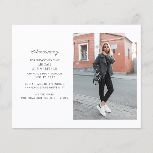 Papier Graduation 2025 Faire-part photo (Dos)