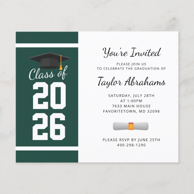 Papier Graduation 2025 Grad Party Invitation (Devant)